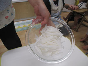 千切りした大根