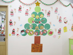 保育園のクリスマスの飾り