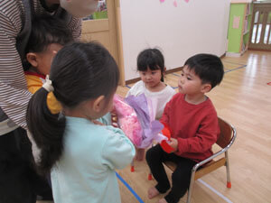保育園でのお別れ会の様子